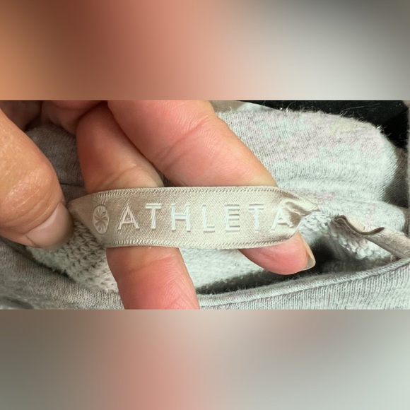 Athleta Heather Gray Adventure Hooded Oversized Sweatshirt Hoodie Dress Tunic - Picture 10 of 13